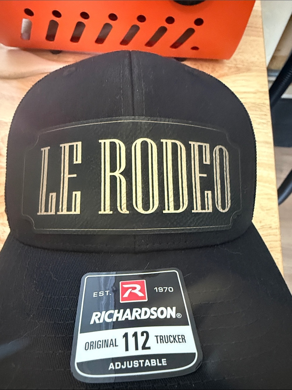 Richardson 112 Le Rodeo Patch in black and gold Black Trucker Cap.